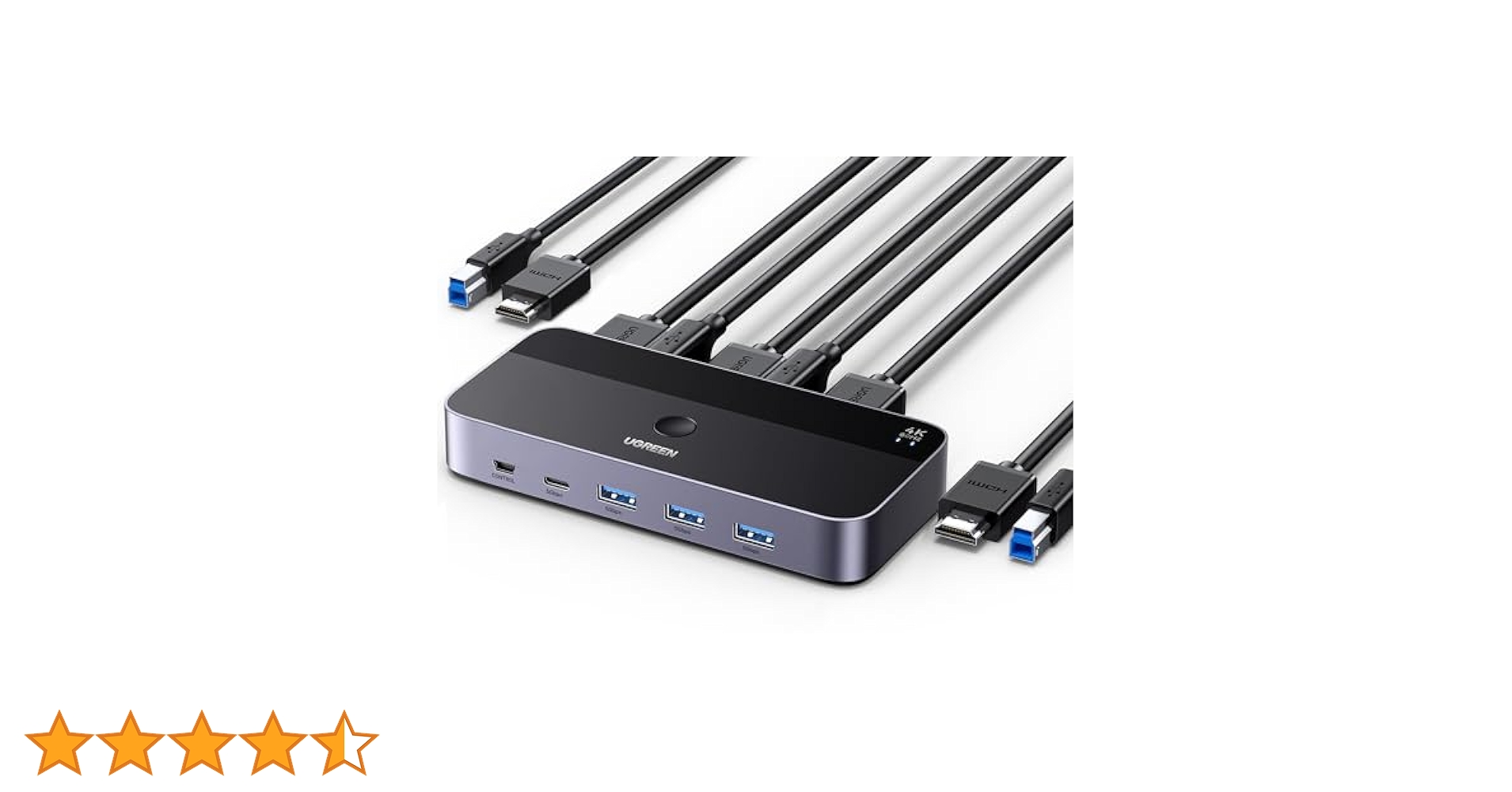 Amazon | UGREEN KVM切替器 2入力1出力 KVM 切り替え器 4K@60Hz